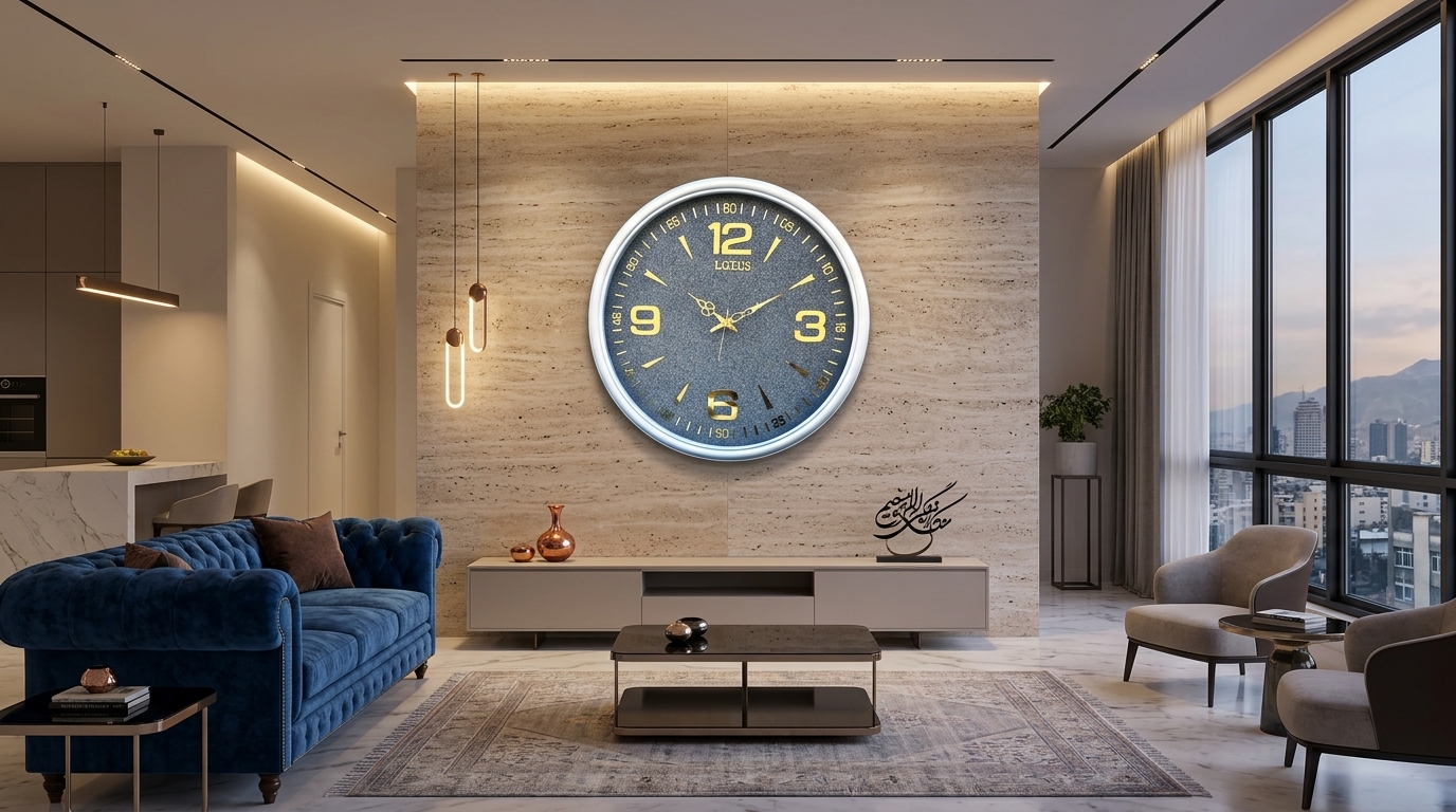 ساعت دیواری در نقطه ی کانونی منزل