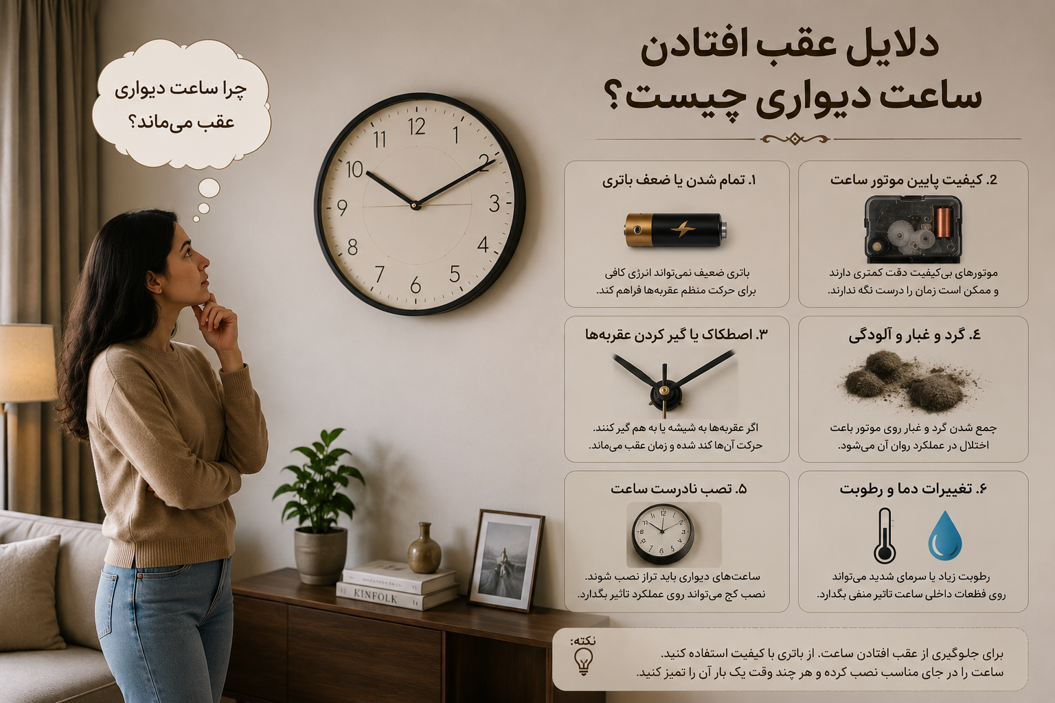 دلایل  جا موندن عقربه ها