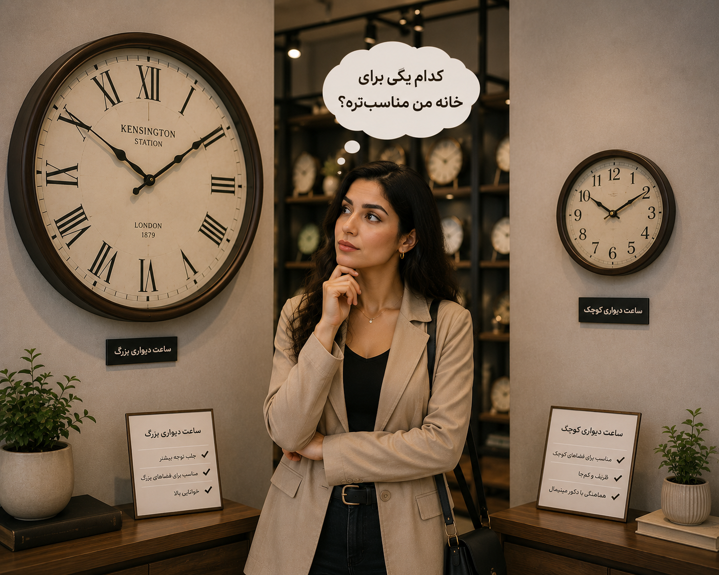 ساعت دیواری بزرگ یا کوچک برای دکوراسیون خانه