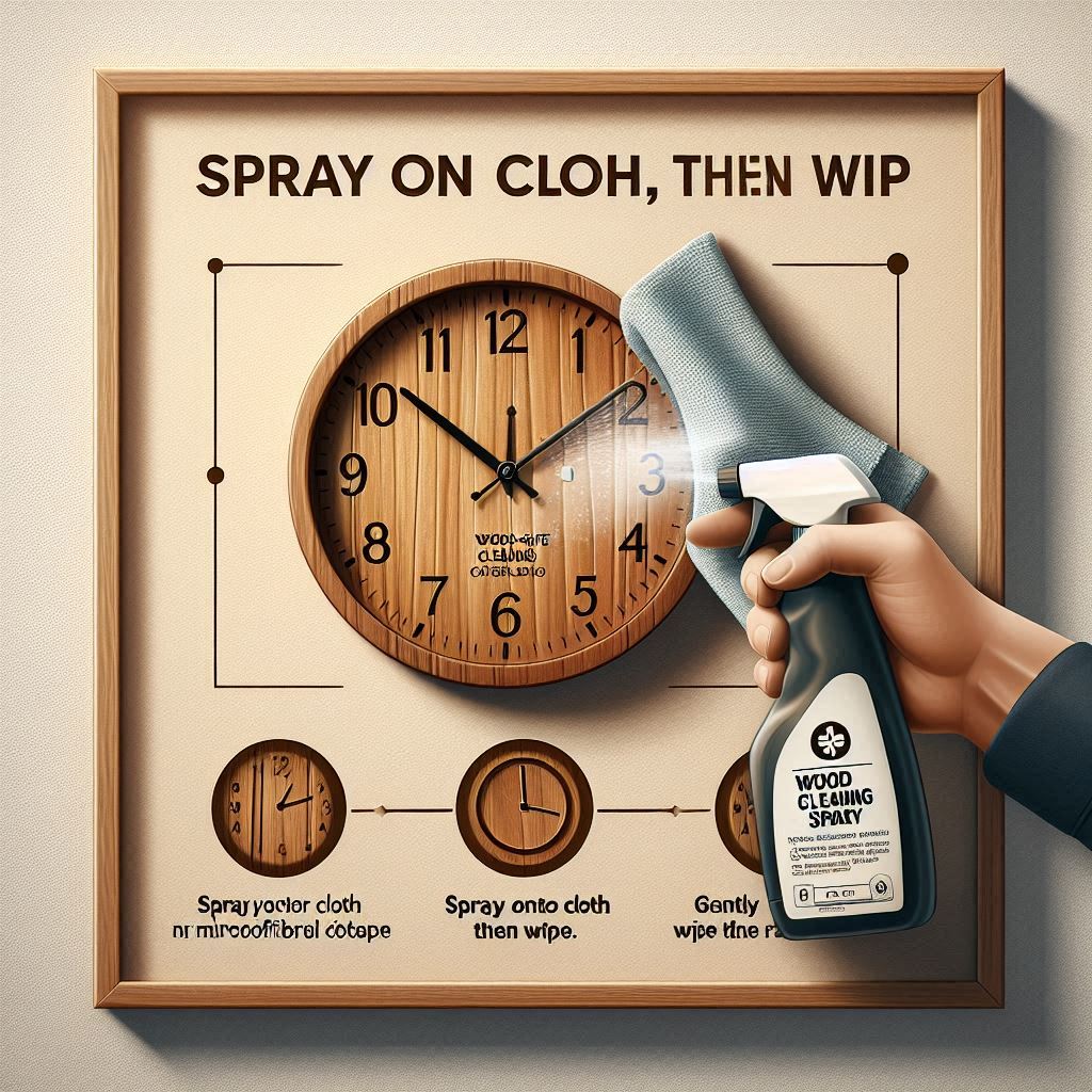 تمیز کردن ساعت دیواری چوبی با اسپری مخصوص