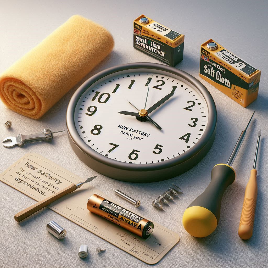 ابزارهای مورد نیاز برای تعویض باتری ساعت دیواری