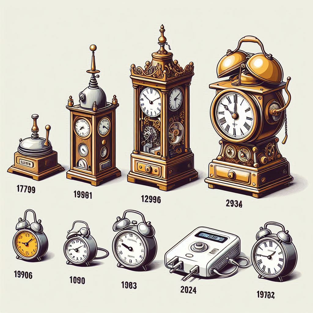 اینفوگرافیک تاریخچه ساعت زنگ‌دار از قرن 17 تا 1404