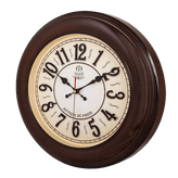 ساعت دیواری مارال 50 سانتیمتری کرم-قهوهای با اعداد چوبی برجسته