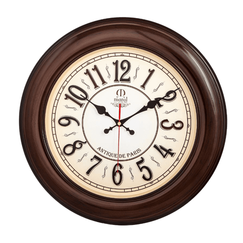 ساعت دیواری مارال 50 سانتیمتری کرم-قهوهای با بدنه فایبر
