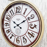 ساعت دیواری لوتوس کرم-فندقی 65 سانتیمتری با اعداد انگلیسی چوبی برجسته