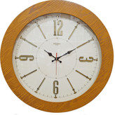 ساعت دیواری چوبی کرم-قهوهای 60 سانتیمتری با اعداد برجسته کرم