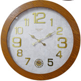 ساعت دیواری چوبی سیکو قهوهای 70 سانتیمتری با طراحی کلاسیک