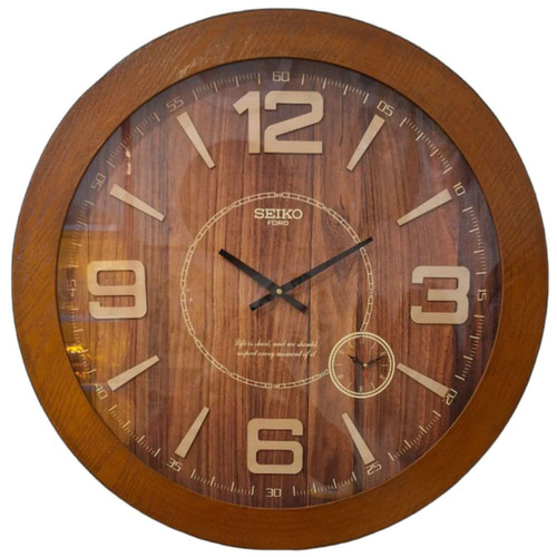 brown Wooden Seiko Wall Clock 70cm | Modern Home Decor