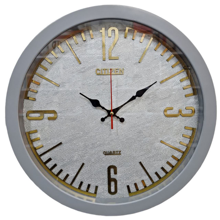 ساعت دیواری سیتیزن طوسی 35 سانتیمتری با طراحی مینیمال