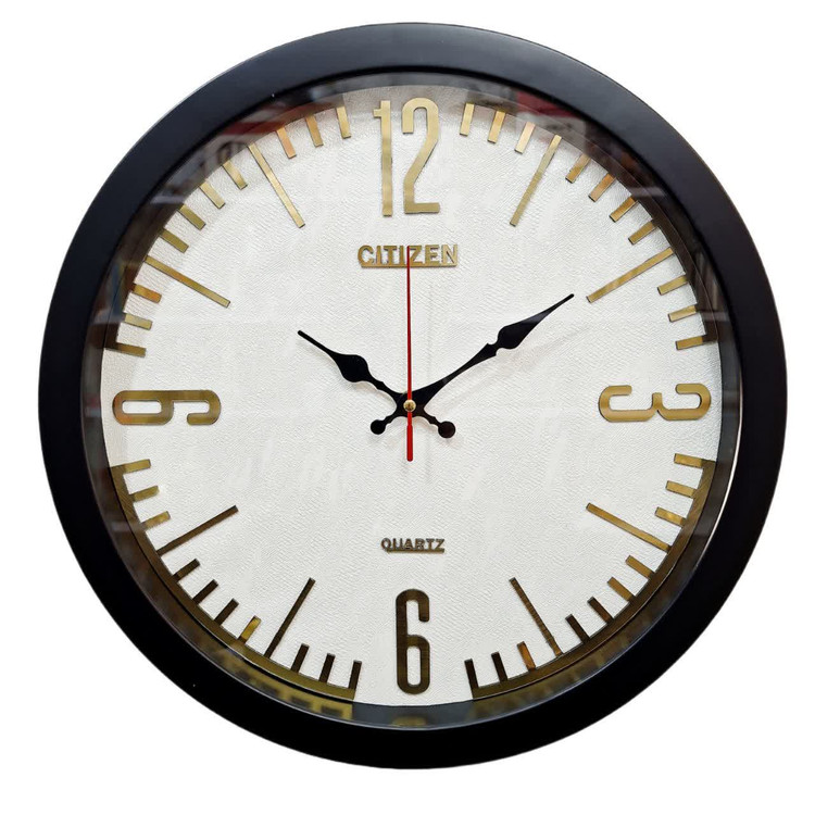 ساعت دیواری سیتیزن مشکی 35 سانتیمتری با طراحی مینیمال