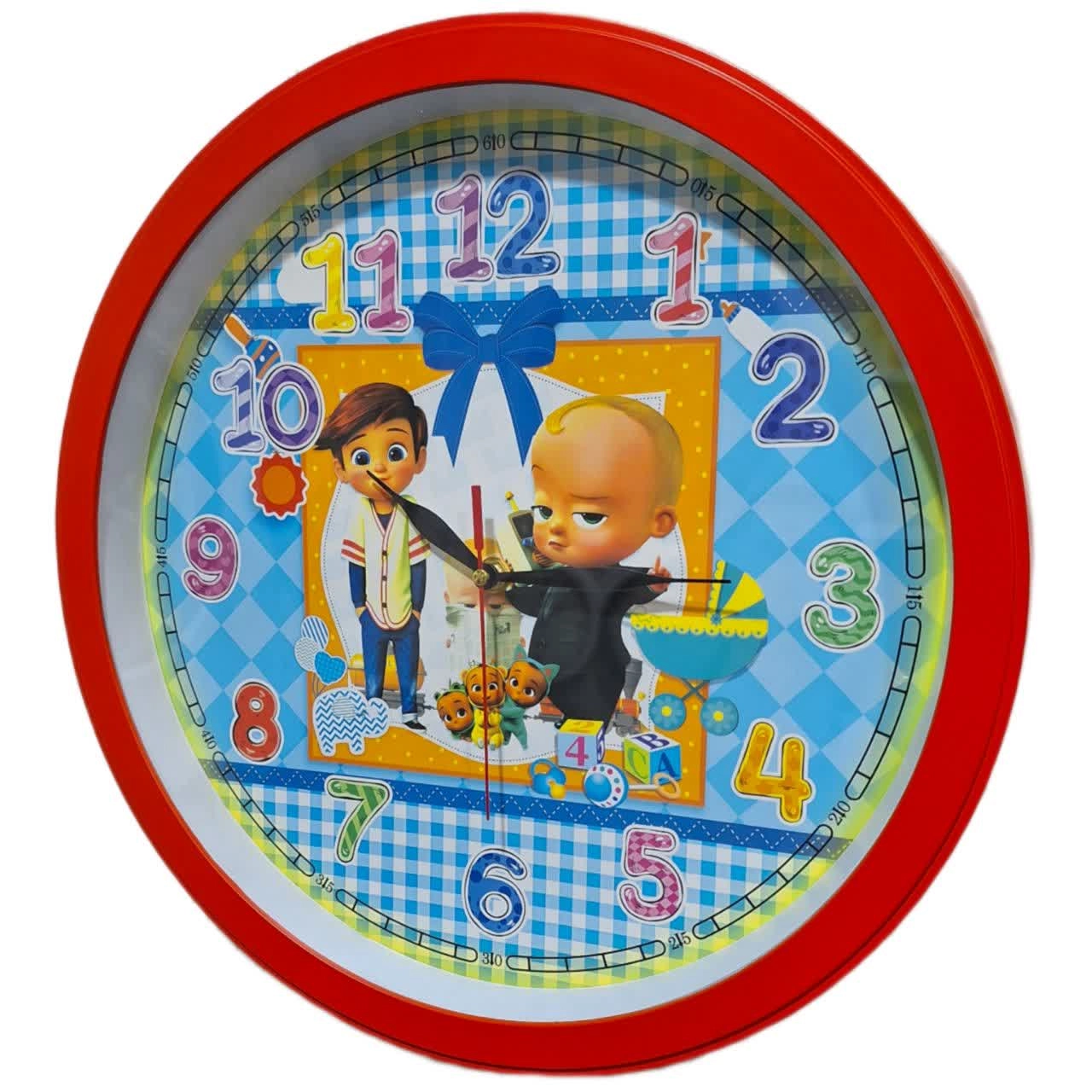 ساعت دیواری کودک بچه رئیس 35 سانتیمتری با بدنه فایبر