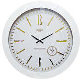 ساعت دیواری چوبی سفید سیکو 70 سانتیمتری با طراحی مدرن