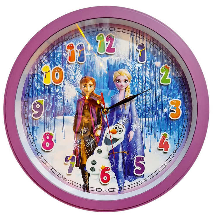 ساعت دیواری السا فروزن در دکوراسیون اتاق خواب دخترانه