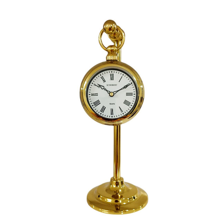 ساعت رومیزی طلایی شوبرت مدل 160 با طراحی فلزی شیک