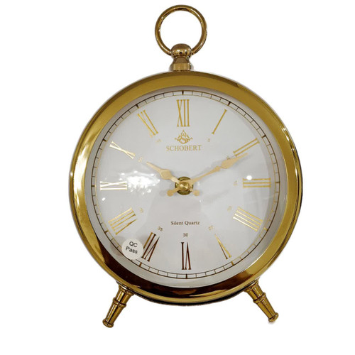ساعت رومیزی طلایی شوبرت با طراحی فلزی شیک