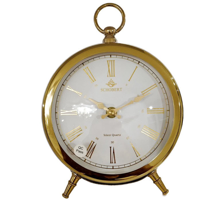 ساعت رومیزی طلایی شوبرت با طراحی فلزی شیک