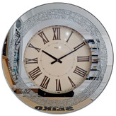 ساعت دیواری آینهای اکلیلی ۷۰ سانتیمتری با طراحی لوکس و قاب براق مناسب پذیرایی مدرن