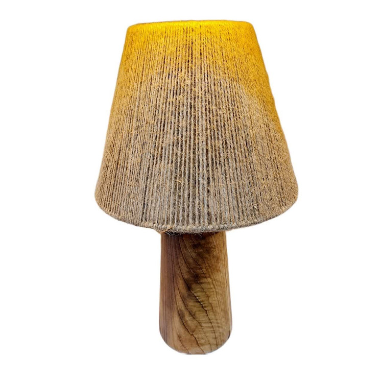 آباژور چوبی با شید کنفی در دکور مینیمال منزل