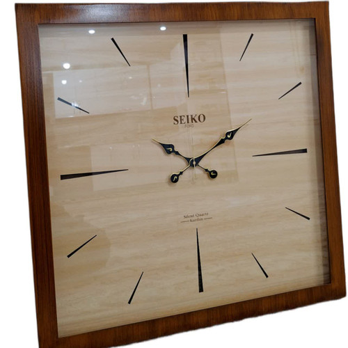 ساعت دیواری چوبی گرد قهوهای سایز ۷۵ سانتیمتر با طراحی کلاسیک و موتور روانگرد