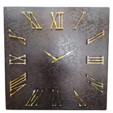 ساعت دیواری چرمی مربع 60 سانتیمتری قهوهای