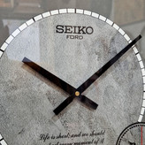 Decorative Wall Clock Gray & Wooden