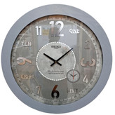 Decorative Wall Clock Gray & Wooden