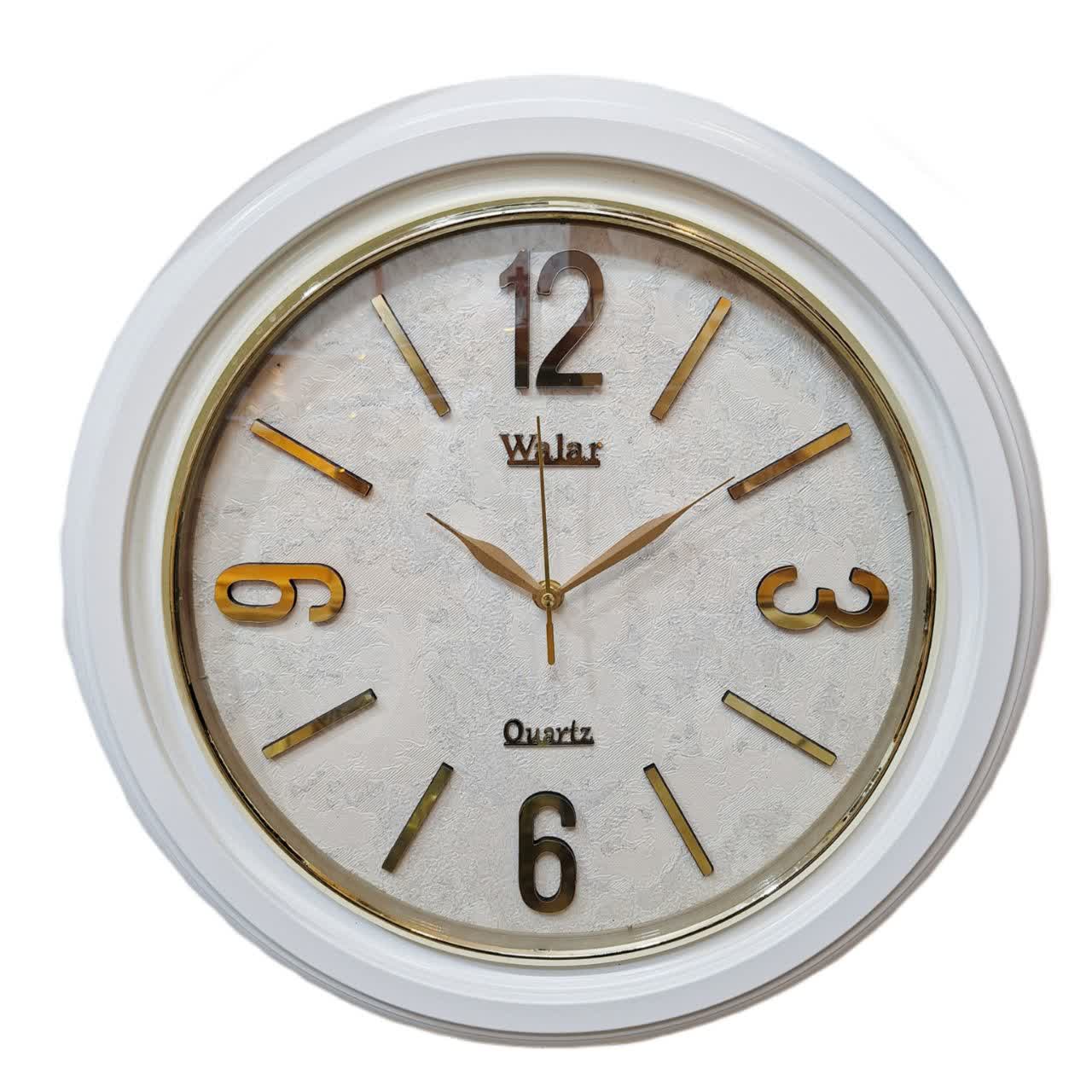 ساعت دیواری سفید سایز 40 سانتی‌متر با طراحی مینیمال و مدرن