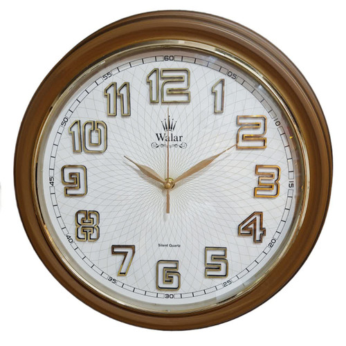 ساعت دیواری قهوهای صفحه سفید سایز 40 با طراحی کلاسیک و مدرن