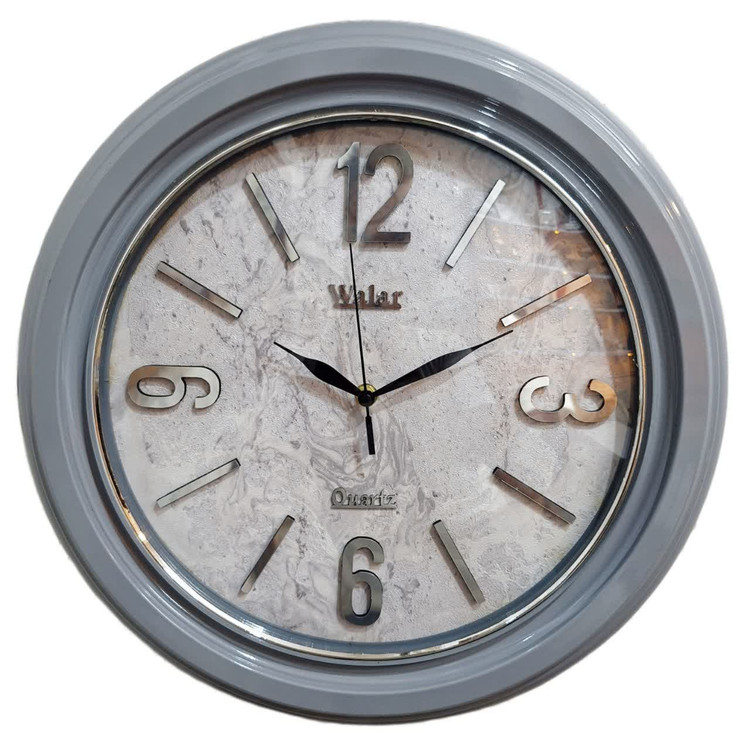 ساعت دیواری طوسی سایز 40 سانتیمتر با طراحی مدرن و مینیمال