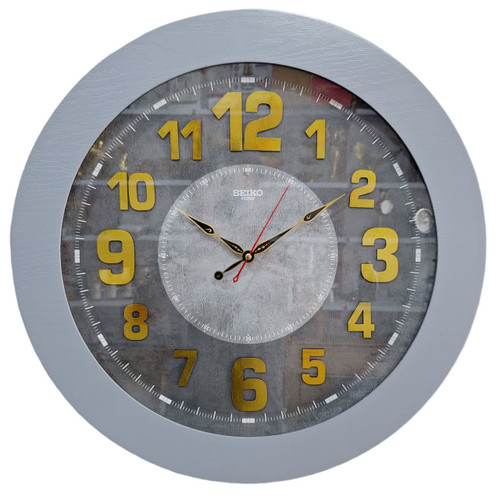 ساعت دیواری طوسی ۶۰ سانتیمتری چوبی