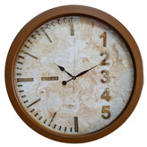 ساعت دیواری مدرن 60 سانتیمتری قهوهای با اعداد برجسته