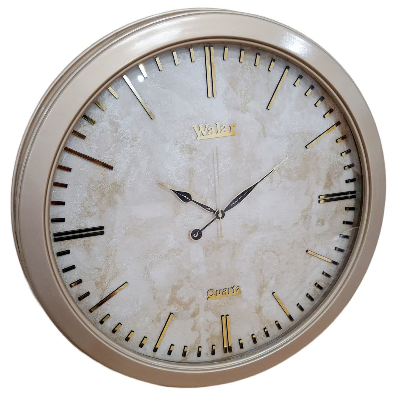 ساعت دیواری بژ فایبر با طراحی مینیمال و 2 سال ضمانت