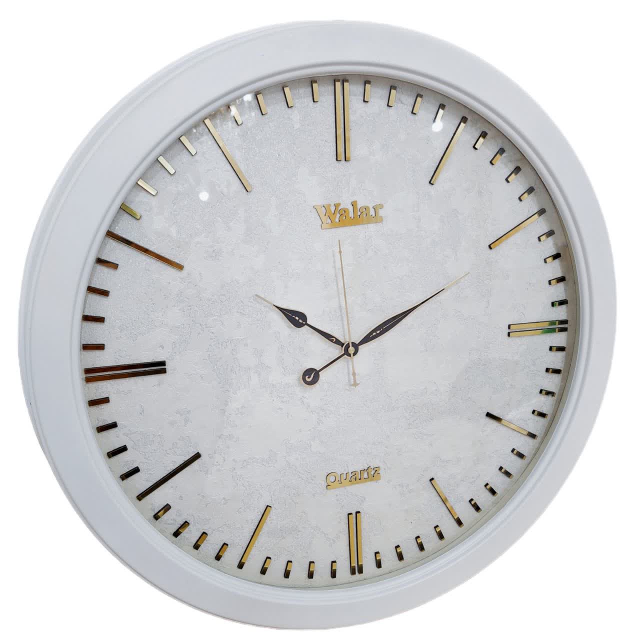 ساعت دیواری سفید 60 سانتی‌متری فایبر با طراحی مینیمال و 2 سال ضمانت