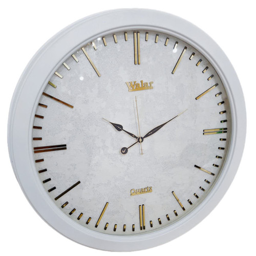 ساعت دیواری سفید 60 سانتیمتری فایبر با طراحی مینیمال و 2 سال ضمانت