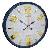 ساعت دیواری طوسی 50 سانتیمتری فایبر با اعداد طلایی برجسته و 2 سال ضمانت