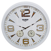 ساعت دیواری والرین سفید 70 سانتیمتری با اعداد برجسته انگلیسی و موتور 3 موتوره همراه با 2 سال ضمانت