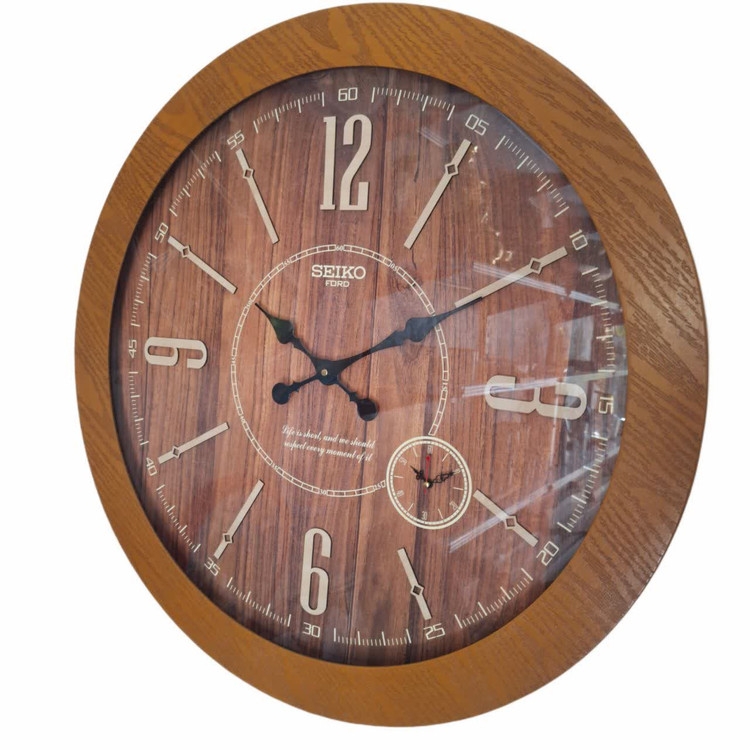 ساعت دیواری چوبی قهوه ای سیکو