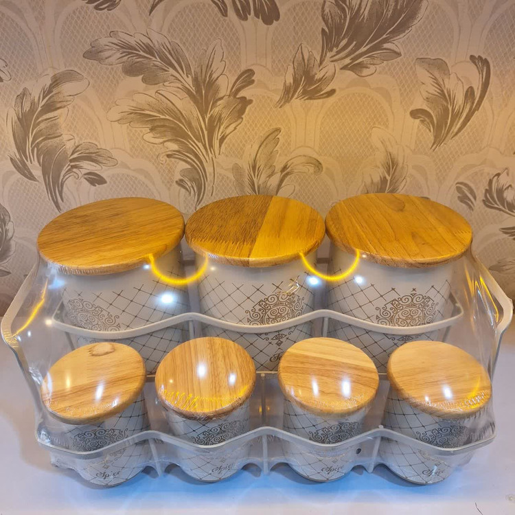 پاسماوری فلزی ۷ پارچه با درب بامبو طبیعی و استند فلزی مقاوم، طراحی نشکن و مدرن