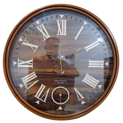 ساعت دیواری چوبی دو موتوره