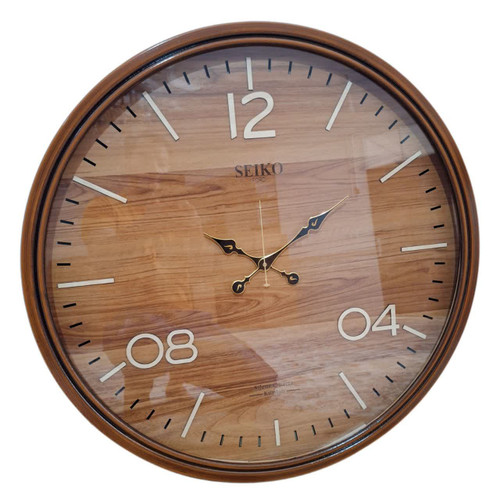 ساعت دیواری چوبی سایز 75 قهوهای عسلی با موتور آرامگرد