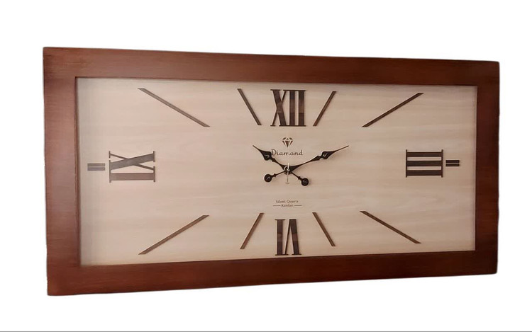 ساعت دیواری مستطیل بزرگ 120x60 سانتیمتر با طراحی مدرن
